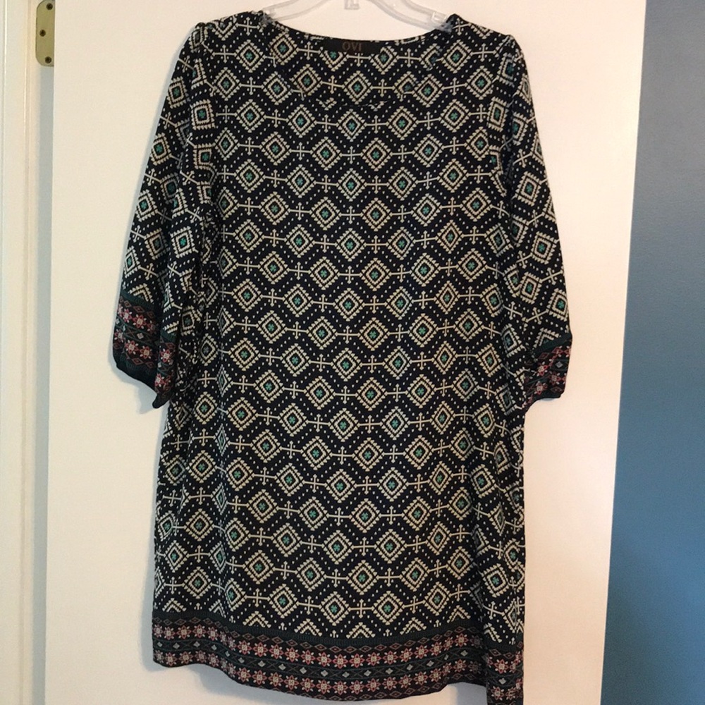 Multi-Colored Geometric Dress - Picture 2 of 5